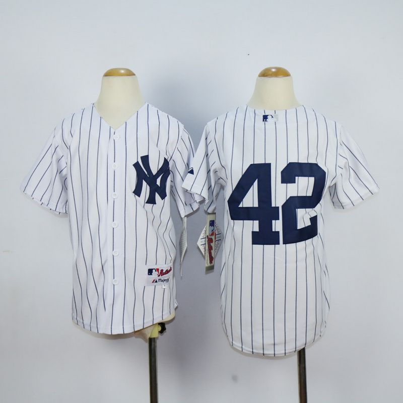 Youth New York Yankees #42 Rivera White MLB Jerseys
